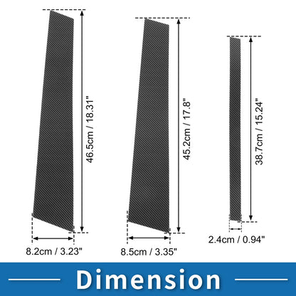 Set of 6 Door Pillar Window Trim for VW Golf 6 MK6 (2010–2013) Carbon Fiber