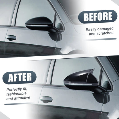 Pair Rearview Mirror Cover Overlay Gloss Black for Volkswagen Golf MK7 (2013–2020)