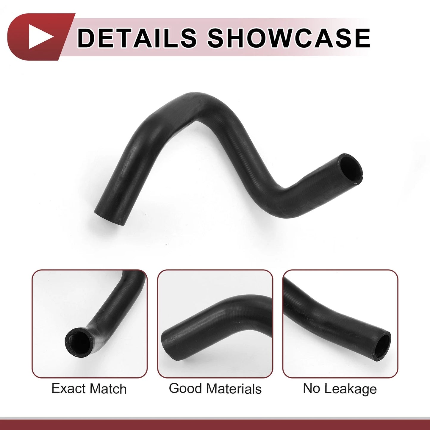 Radiator Coolant Hose for Toyota Corolla (2001–2009) No. 16572-21030 Rubber Black
