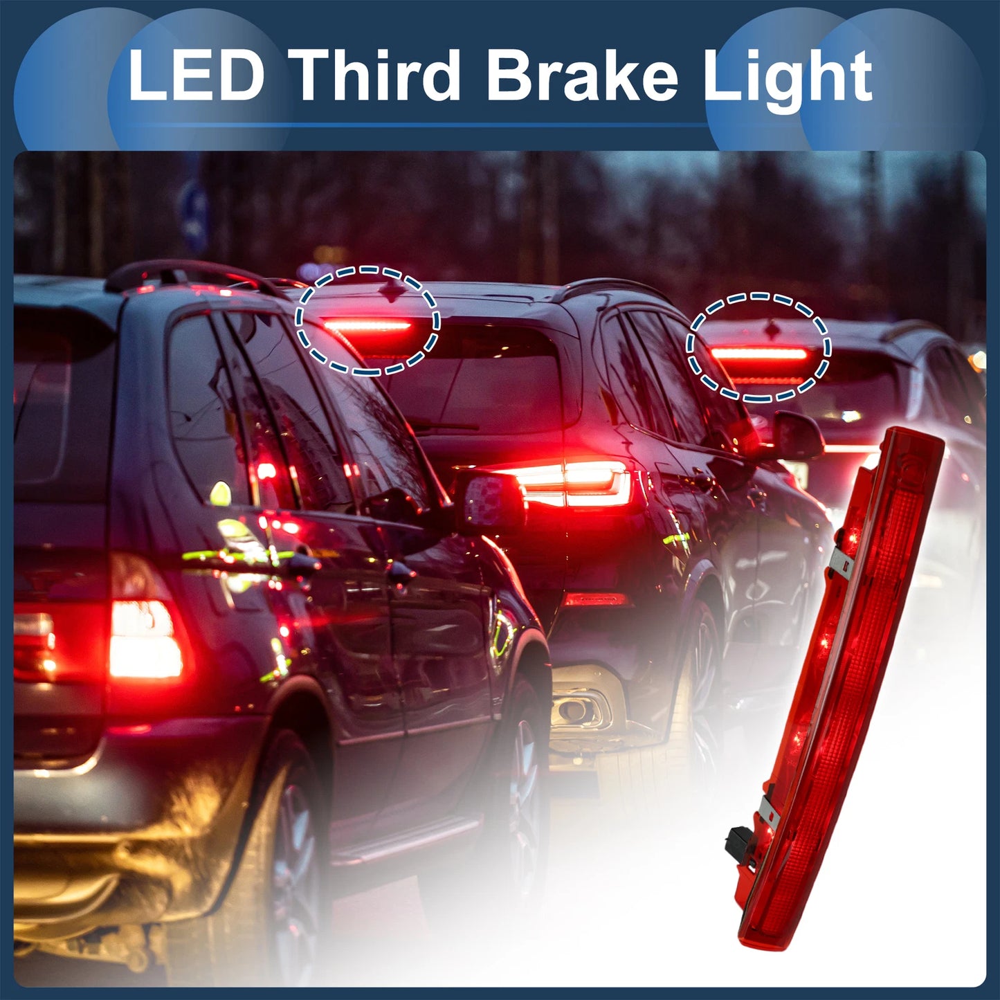 LED Third Brake Light for Renault Megane Mk2 (2002–2009) Red Housing
