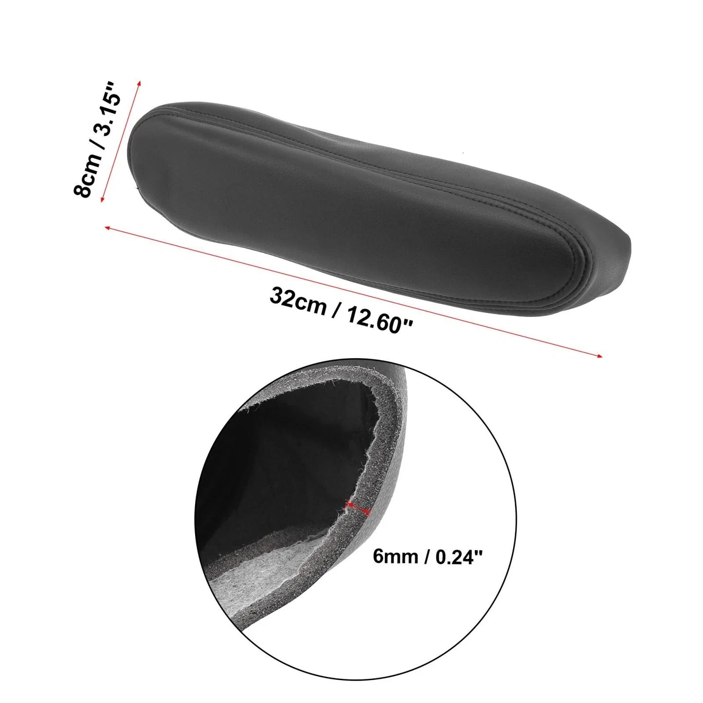 Car Front Seat Armrest Cover 2 x Microfiber Leather Black for Chevy Tahoe (00-06)
