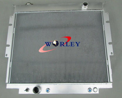 Set of 4 Row Aluminum Radiator for Ford F250 F350 V8 Diesel (1983–1994)