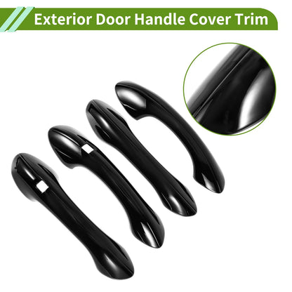 Exterior Door Handle Cover Trim for Hyundai Santa Fe (2019–2023) Gloss Black ABS