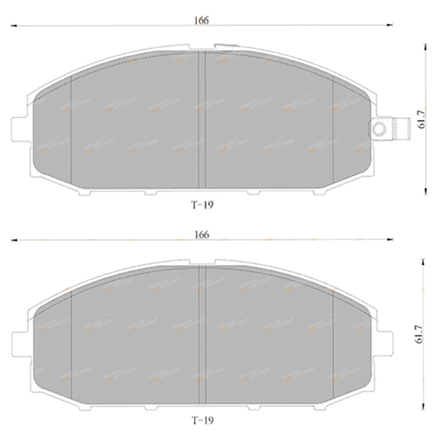 Set of 4 Front Disc Brake Pads for Nissan Patrol Y61 GU 4x4 (1997–2016)