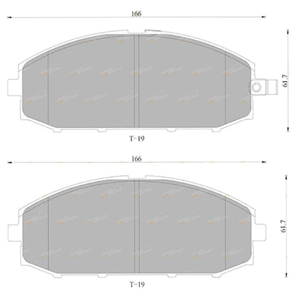 Set of 4 Front Disc Brake Pads for Nissan Patrol Y61 GU 4x4 (1997–2016)