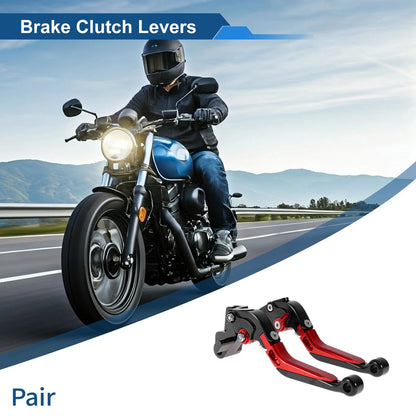 Adjustable Brake Clutch Levers for Kawasaki ER-5 (2004–2005) Black Red