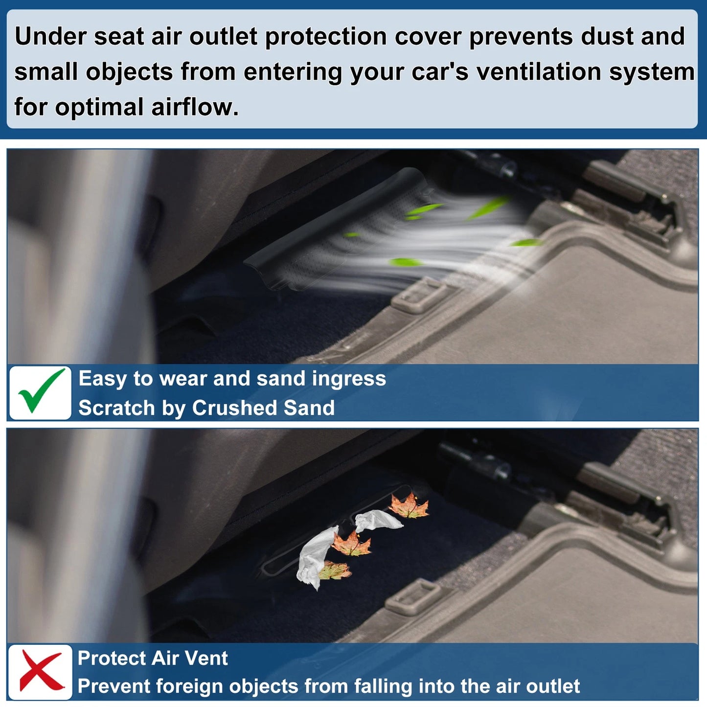 Under Seat Air Outlet Protection Cover Set of 2 for Ford F150 (2016–2024)