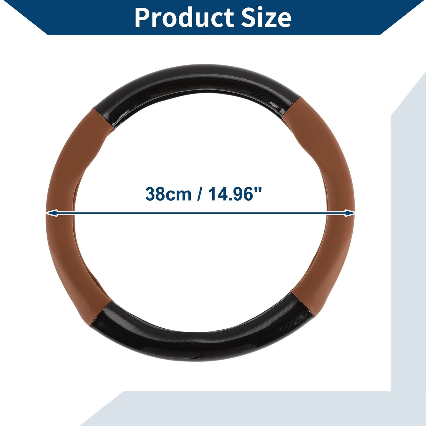 Steering Wheel Cover   - PU Leather, 14.96"
