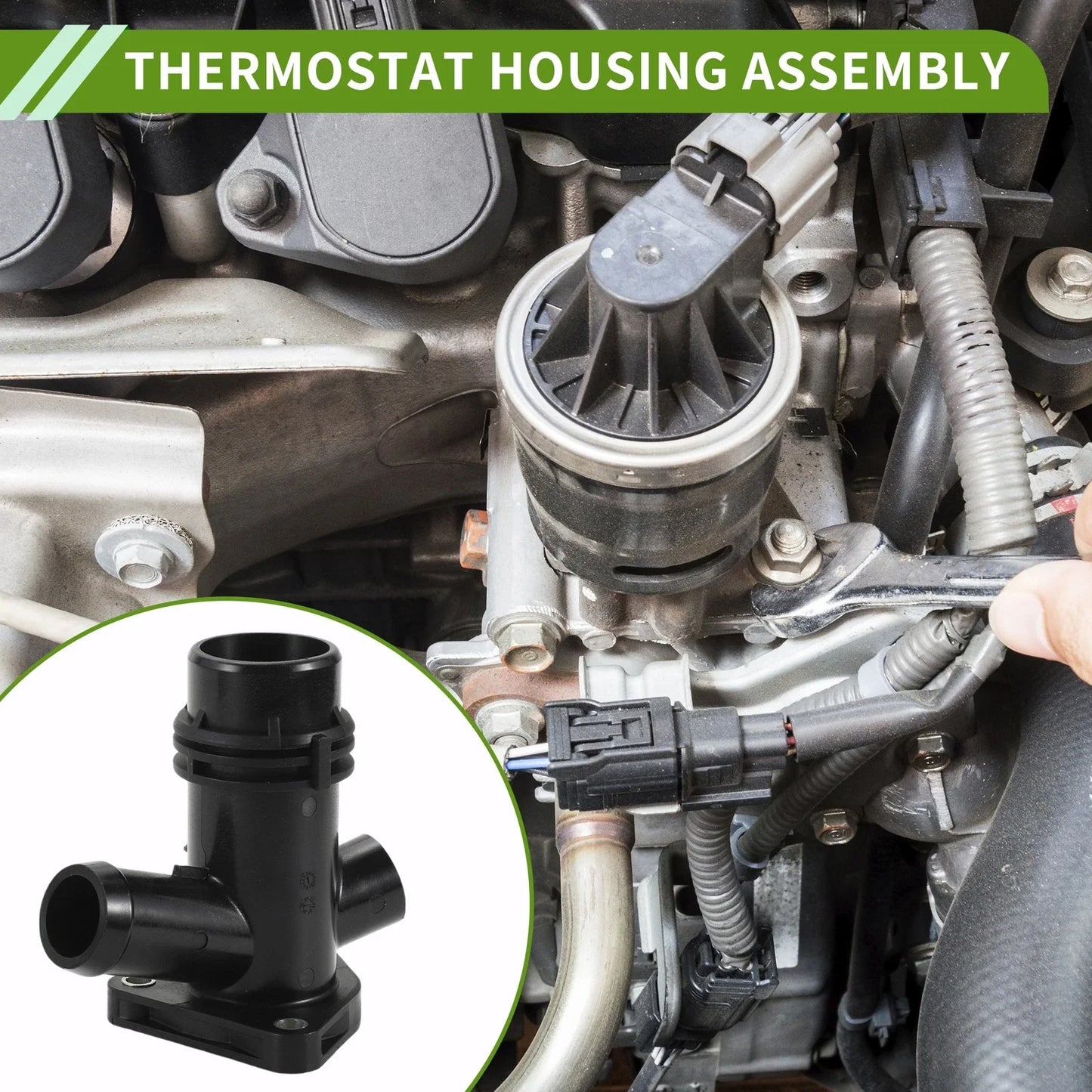 Engine Coolant Thermostat Housing Assembly for BMW F22 F23 M240i (2014-2021)
