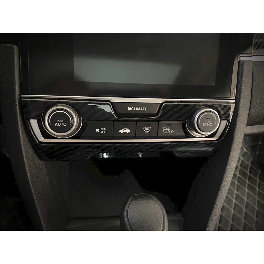 Carbon Fiber Look A/C Switch Cover Trim for 16-21 Honda Civic (2016-2021)