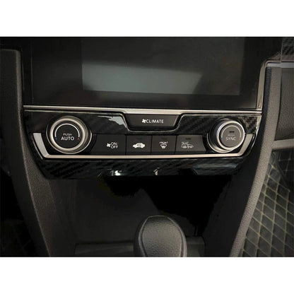 Carbon Fiber Look A/C Switch Cover Trim for 16-21 Honda Civic (2016-2021)
