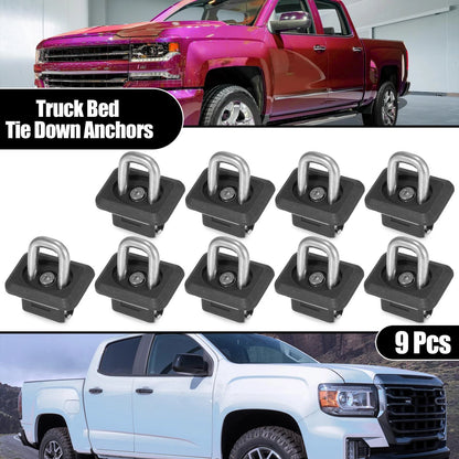 9pcs Tie Down Anchors for Chevy Silverado, GMC Sierra, Canyon
