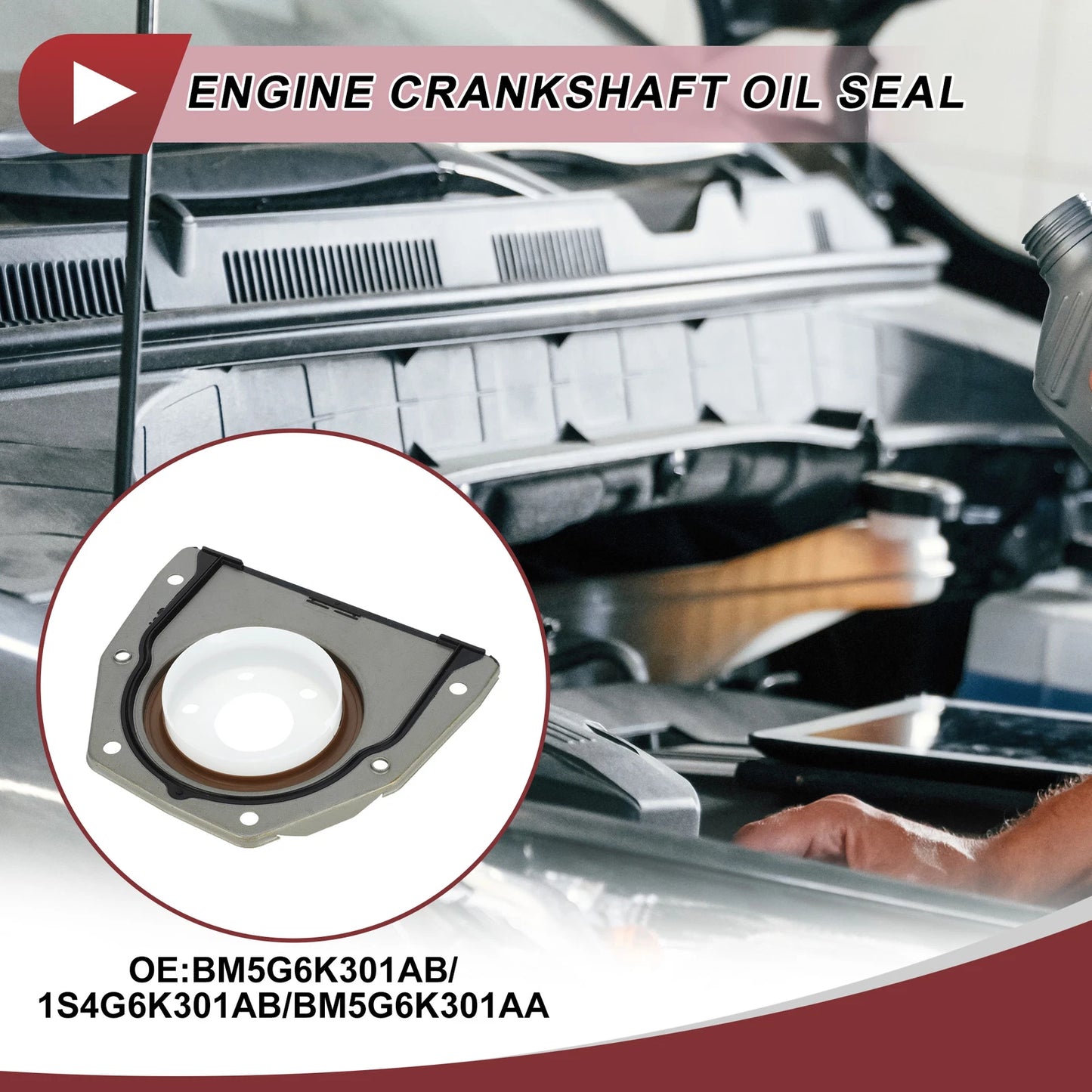 1Pc Crankshaft Oil Seal with Flange for Ford Escape Fiesta Fusion (2001–2020) No.BM5G6K301AB