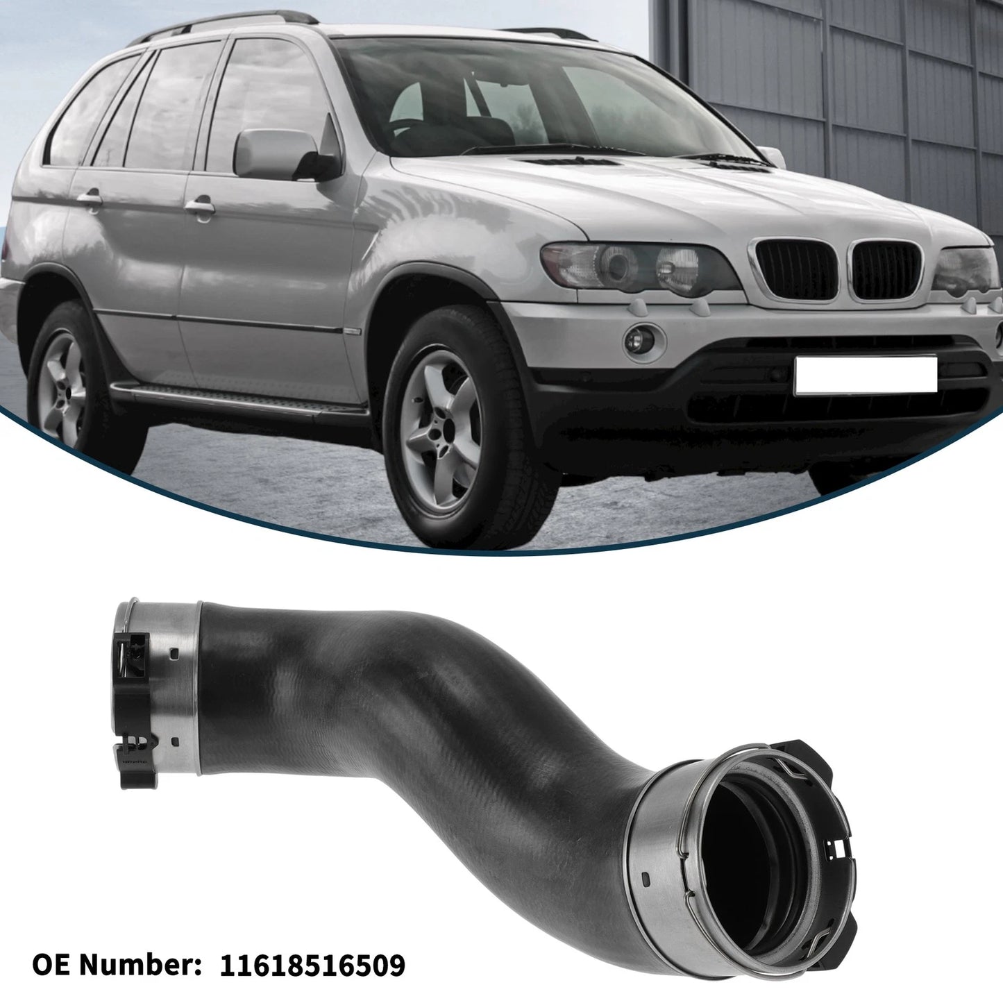 Radiator Hose for BMW 5 Series F07 (2009–2017) No. 11618516509 Black