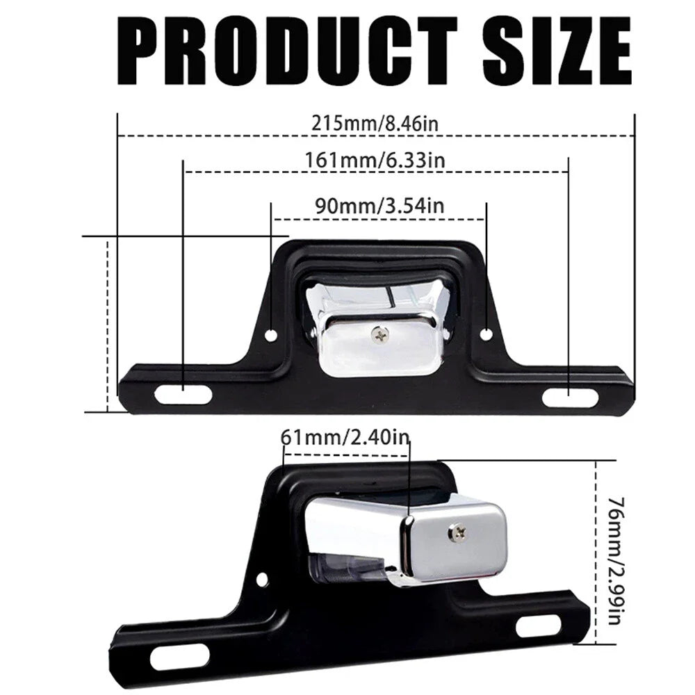 LED License Plate Light Bracket for Chrome Motorcycle Boat ATV Van (Waterproof)