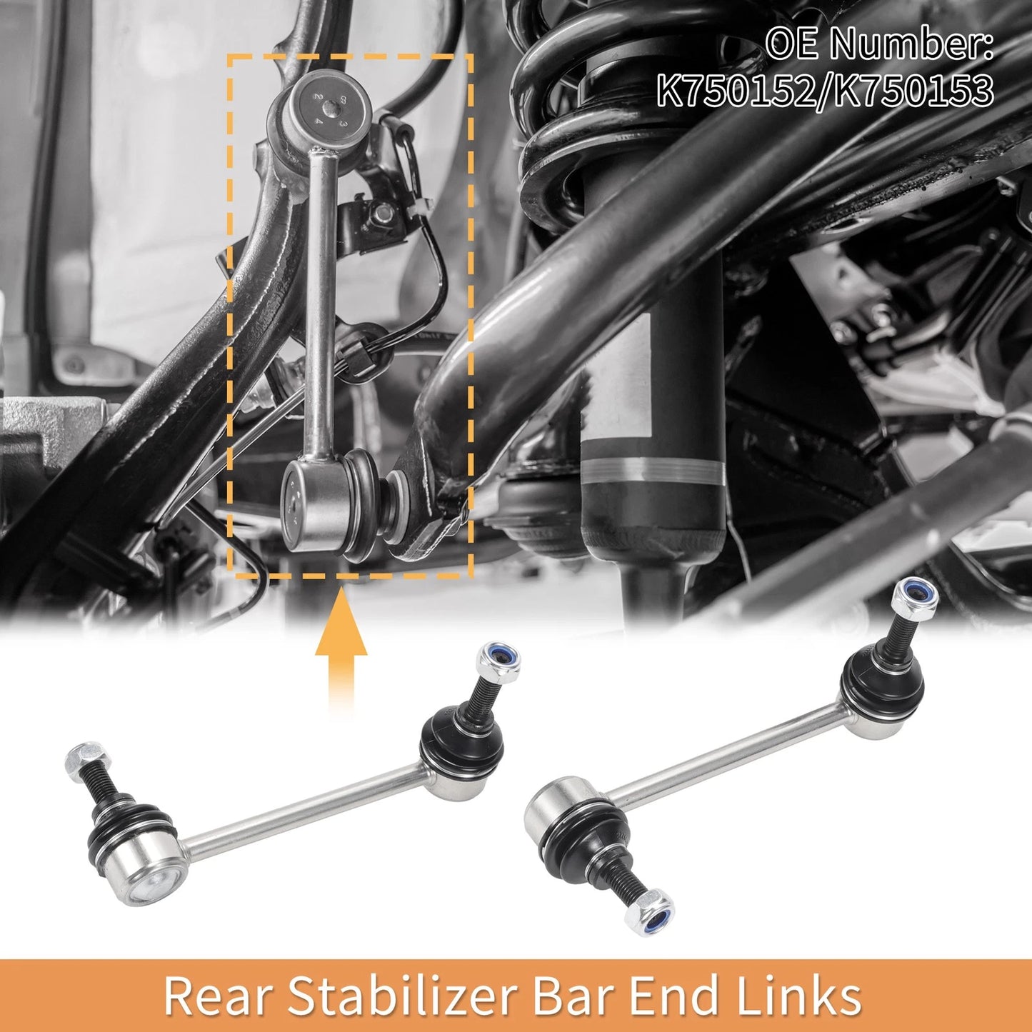2pcs Rear Sway Bar Link for Honda Accord (2008–2017) No.K750152/K750153