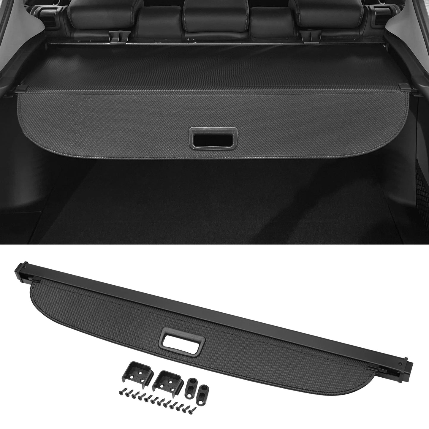 Trunk Retractable Cargo Cover for Jeep Renegade (2016–2021) Black Carbon Fiber