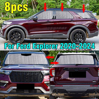 8X Front Side Rear Windshield Window Sunshade Privacy for Explorer (2020–2024)