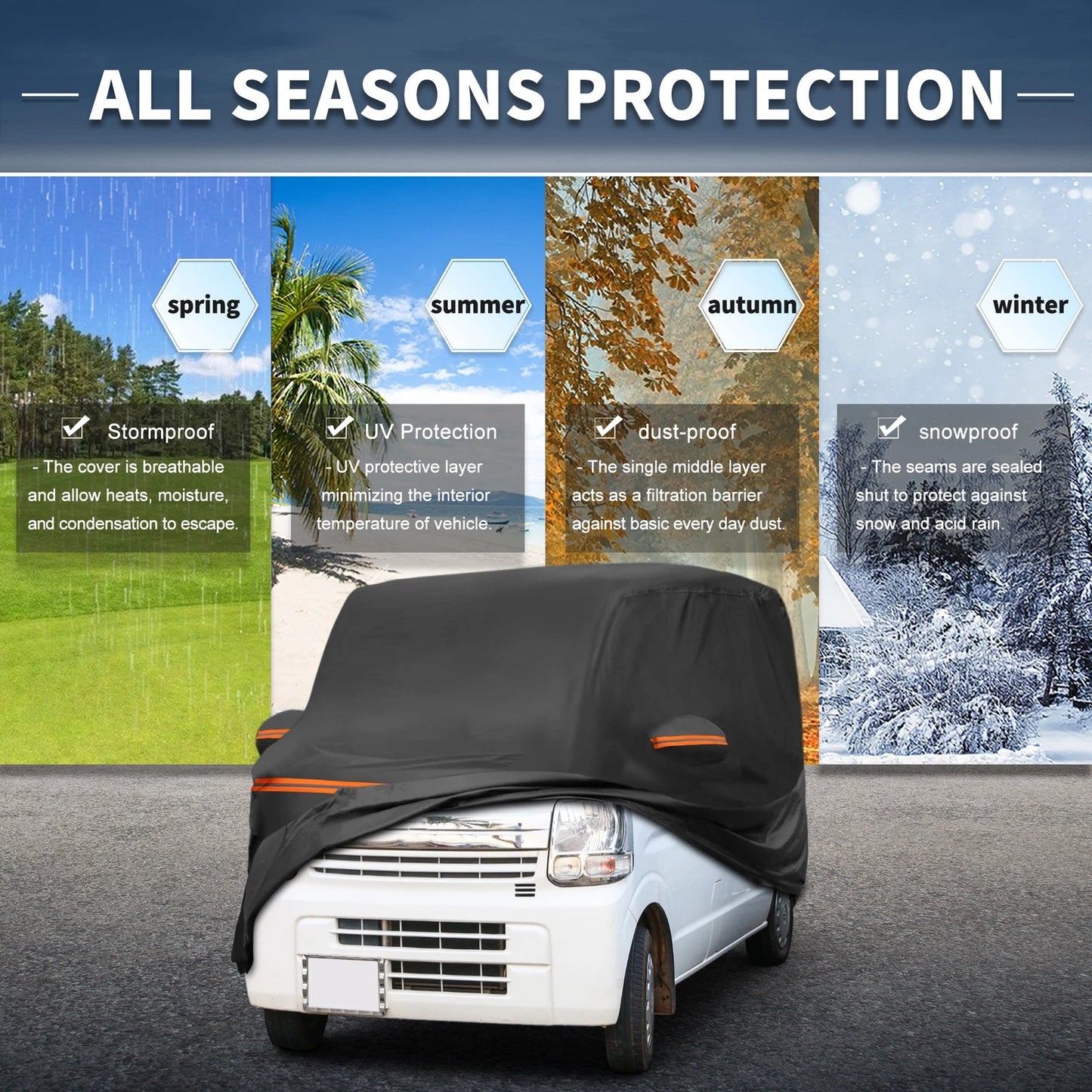 Waterproof Car Cover for Suzuki Every (All Weather, Black, Aluminum Film)