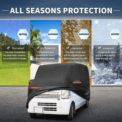 Waterproof Car Cover for Suzuki Every (All Weather, Black, Aluminum Film)