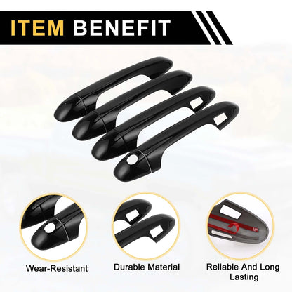 Set of 4 Exterior Door Handle Covers for Toyota Tacoma (2016–2023) Black