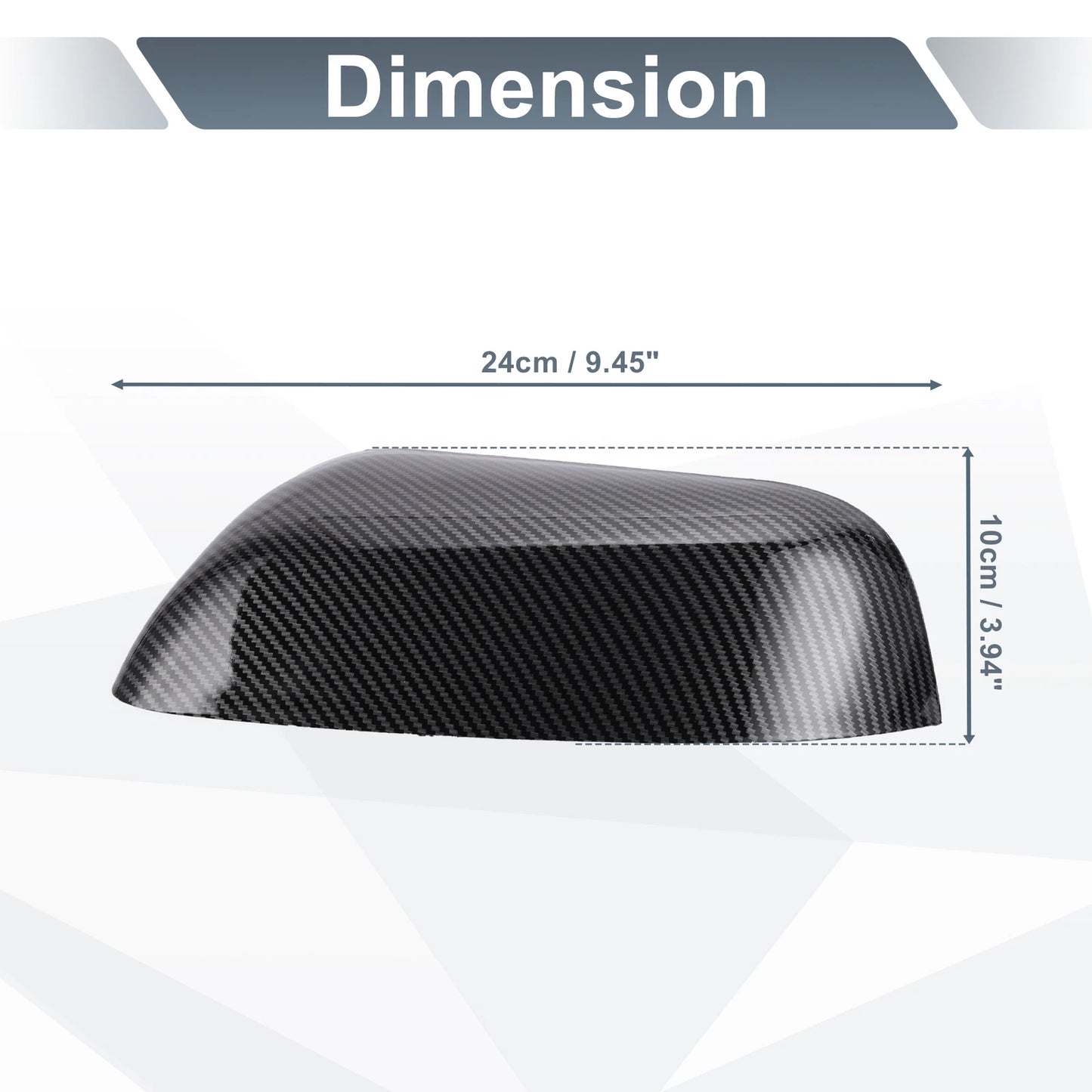 Set of 2 Rearview Mirror Cover Caps Black Carbon Fiber for Ford Explorer (2016–2019)