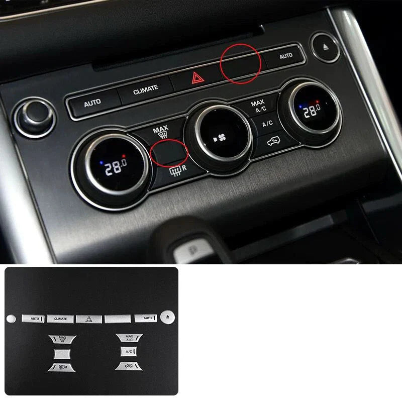 Matte Silver Console Vent Button Panel Trim for Range Rover Sport (2014–2017)