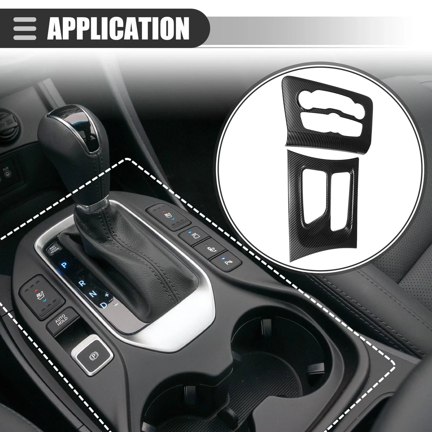 Carbon Fiber Central Control Gear Shift A/C Panel Trim for Dodge Charger (2015-2022)