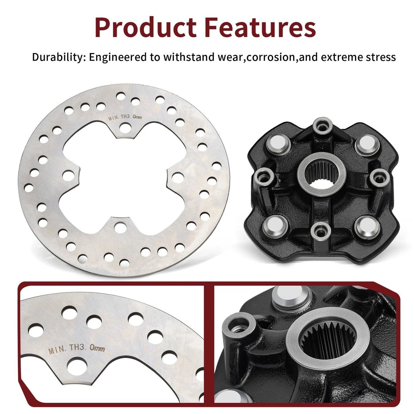 Wheel Hub Brake Disc Front LH/RH for Honda Rancher 420 Foreman 500 (2005–2014)