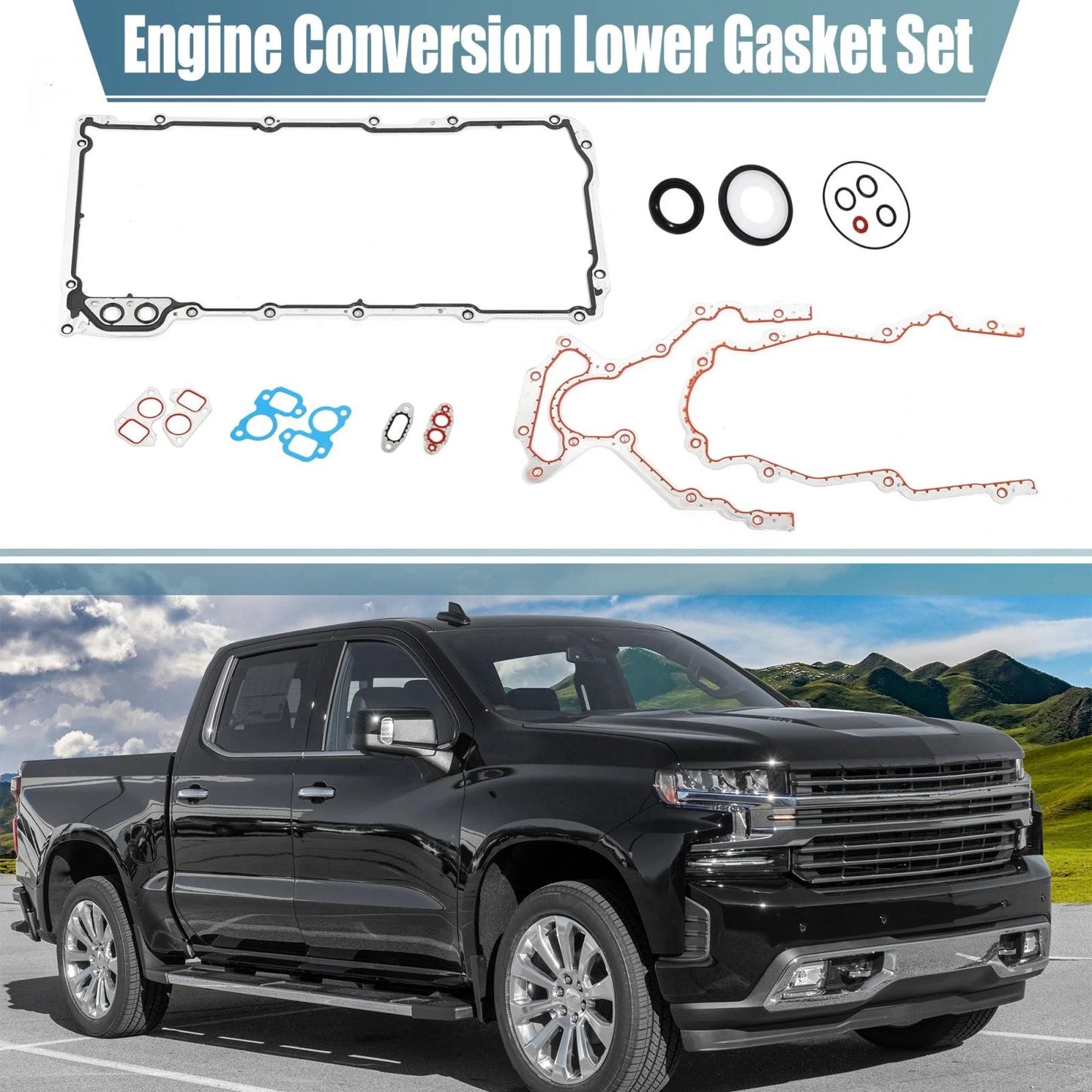 Lower Gasket Set for GMC Cadillac CS9284 CS5975 Rubber Aluminum