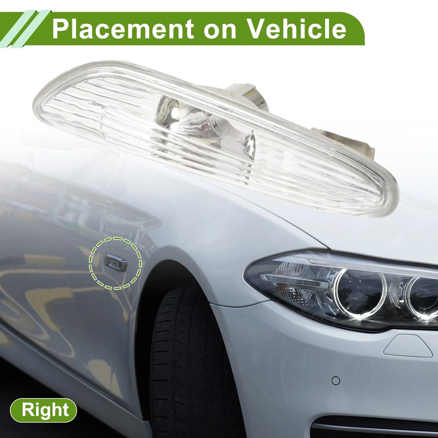 Right Side Marker Light Cover 1x for BMW 5 Series E60 (2004-2010)