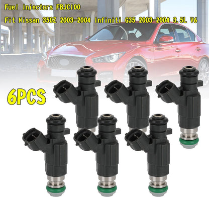 6X Fuel Injectors FBJC100 for Nissan 350Z (2003–2004) & Infiniti G35 (2003–2004)