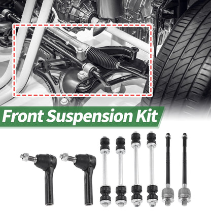 Set of 8 Front Suspension Kit Tie Rod Ends & Sway Bar Links for Ford