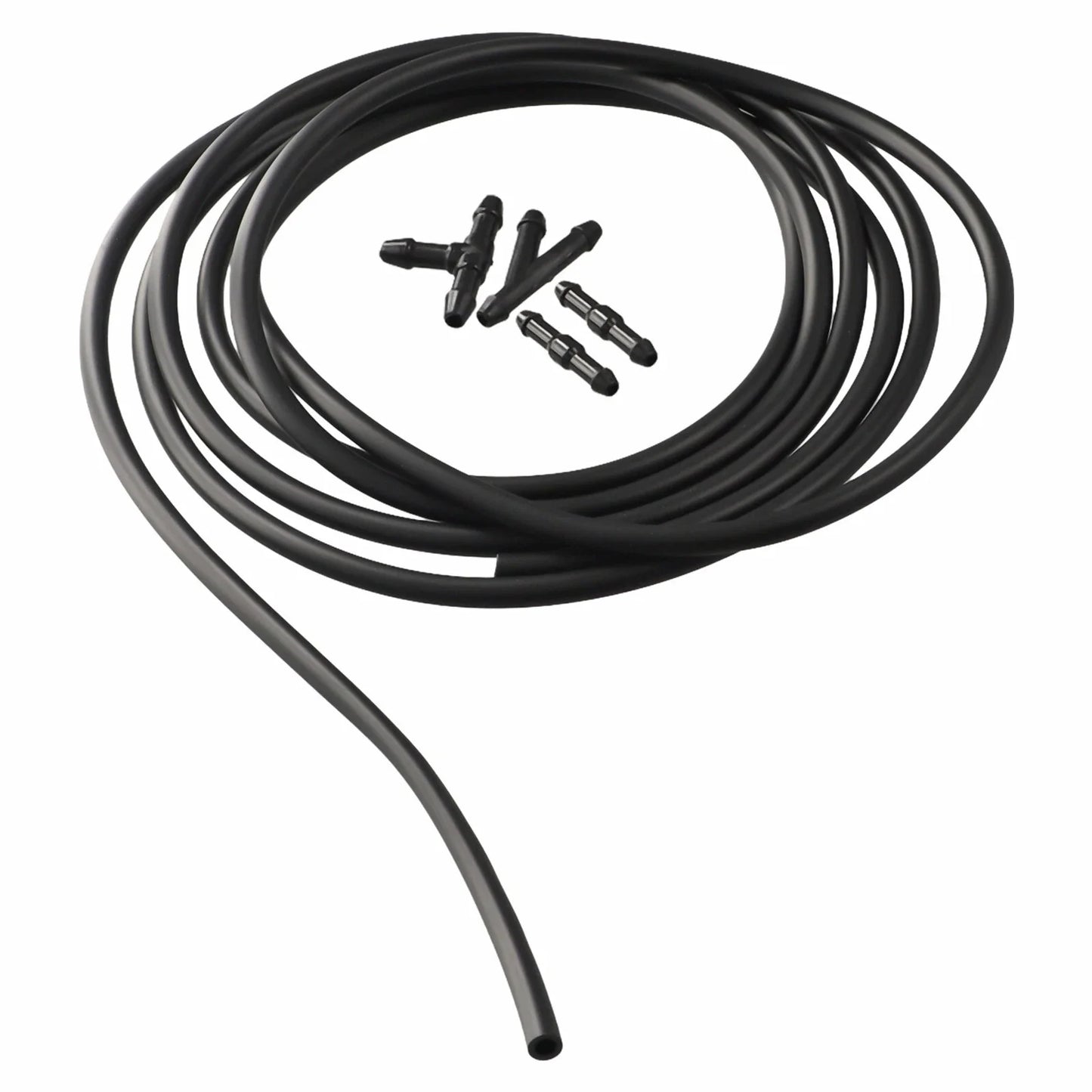 Hose Connector Splitter 300CM Black for Windshield Washer Wiper Tube