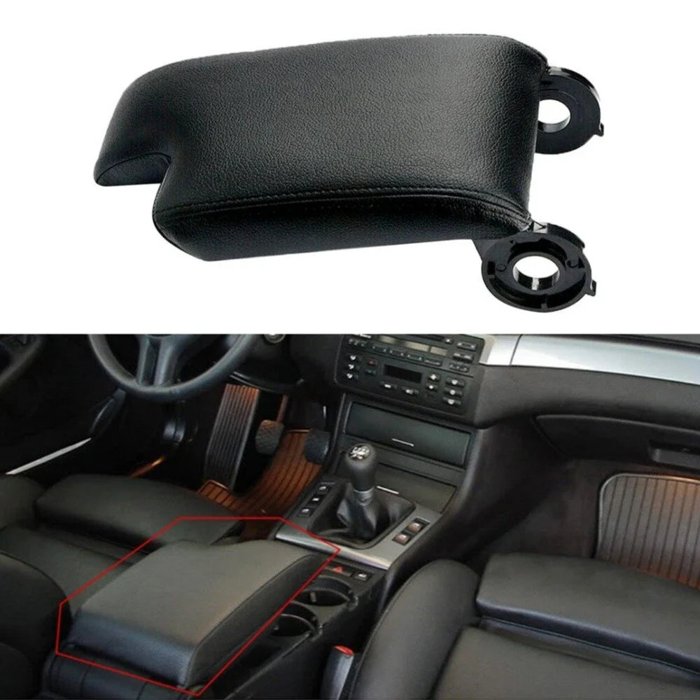 Black Center Console Armrest Cover for BMW 3 Series E46 (1999-2004)