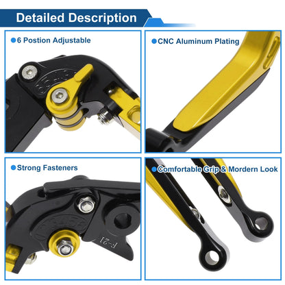 Adjustable Brake Clutch Lever for Kawasaki Versys 650 (2006–2023) Black Gold