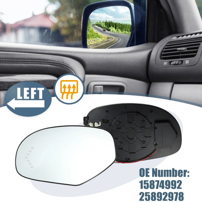 Heated Driver Left Side Mirror Glass for Chevy Silverado Avalanche Suburban (2007-2014)