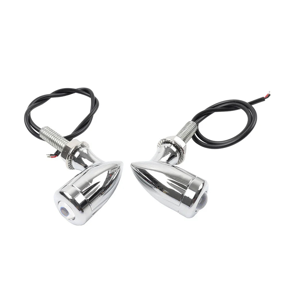 Mini Turn Signal Light Blinker 8mm Chrome for Bobber Cafe Racer