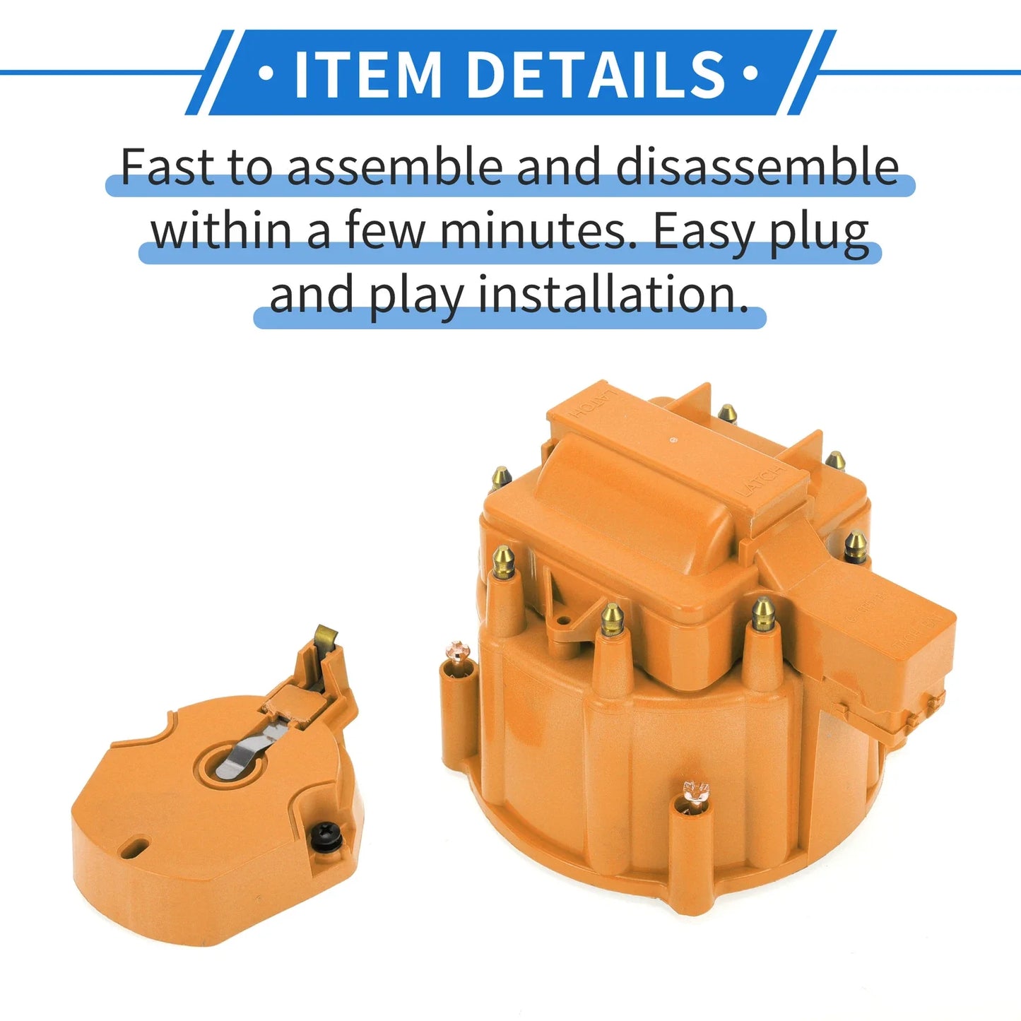 Distributor Cap Kit for Chevy GM SBC BBC 305 327 350 396 454 Orange