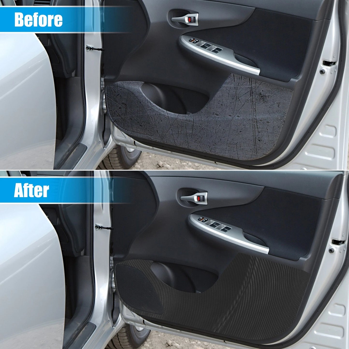 Set of 2 Door Anti Kick Guard Pad Carbon Fiber for Honda ZRV (2023)