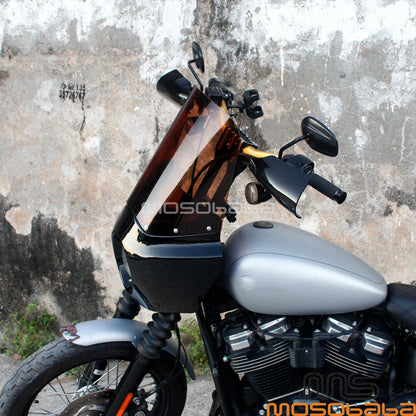 Smoke Headlight Fairing Windshield w/ Extension Blocks for Harley (2006-2017)