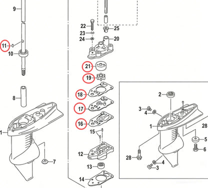 Water Pump Repair Kit for Mercury Mariner 2-3.5 HP (Various Years)