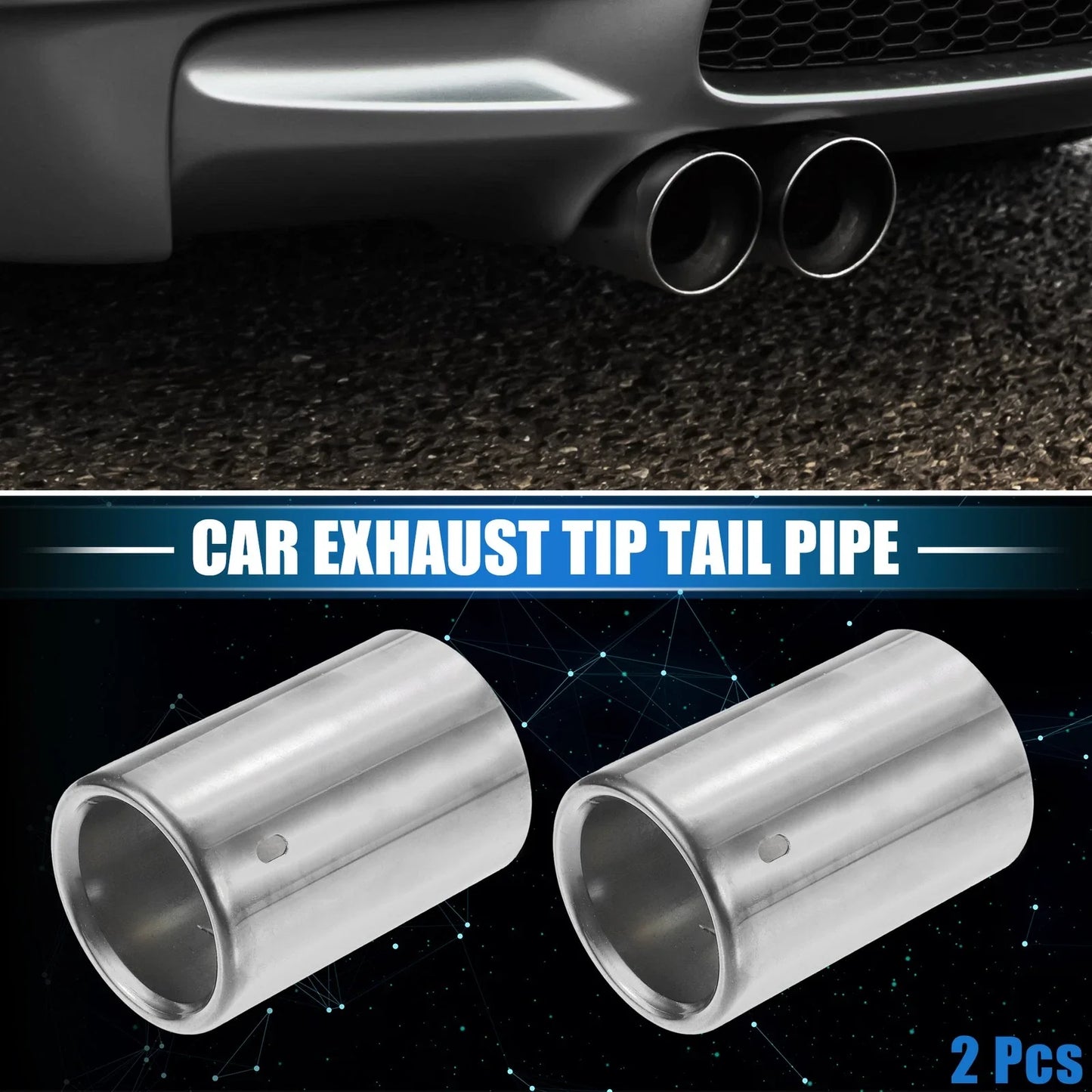 Exhaust Tip Tail Pipe for BMW 328i 325i E90 Silver Tone (2007 - 2010)