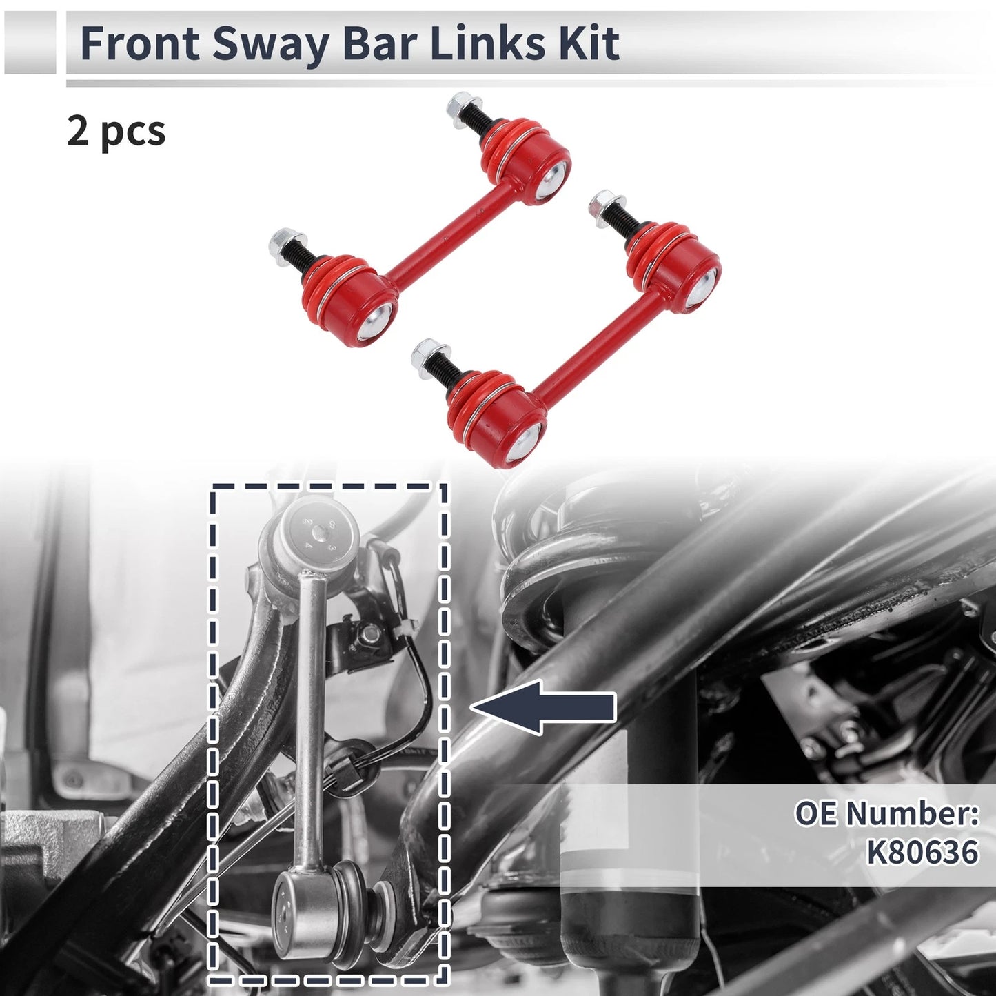 Set of 2 Front Stabilizer Bar Links for GMC Canyon RWD (2004–2012) No.K80636