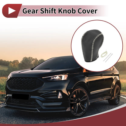 1 Pc Gear Shift Knob Cover for Ford Edge (2011–2014) Beige Faux Leather