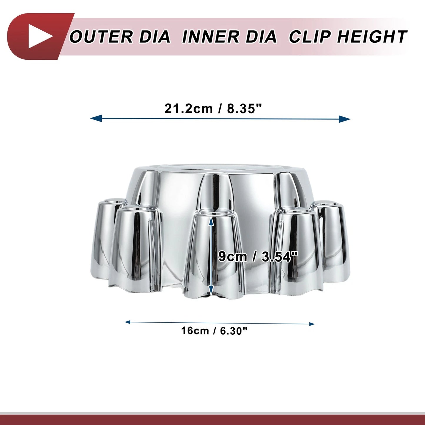 Wheel Center Caps No.1C3Z1130BA for Ford F250 (2005–2007) Chrome Plastic