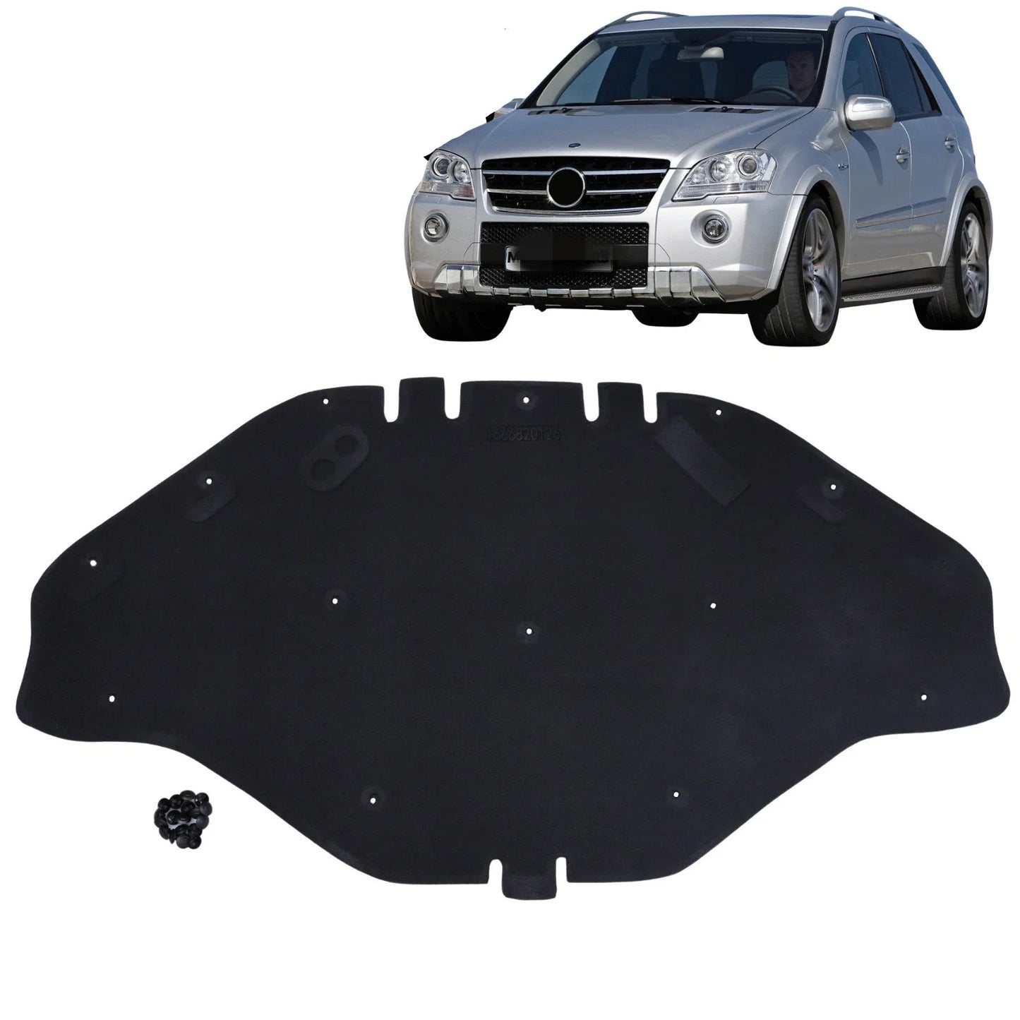 Hood liner panel for Mercedes W166 GLE M insulation pad silencer clips