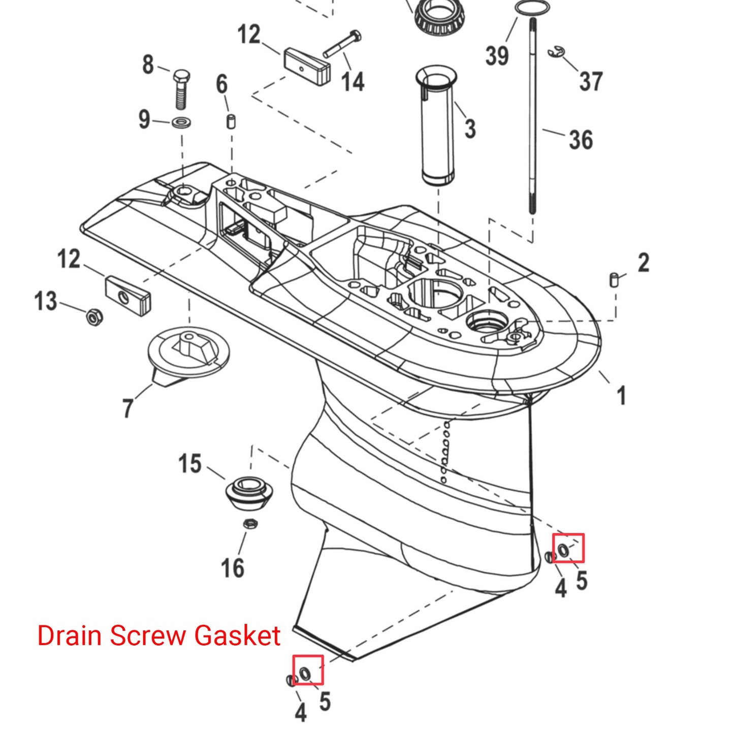 Oil Drain Plug Seal Washer for Mercury 30-60 HP Motors