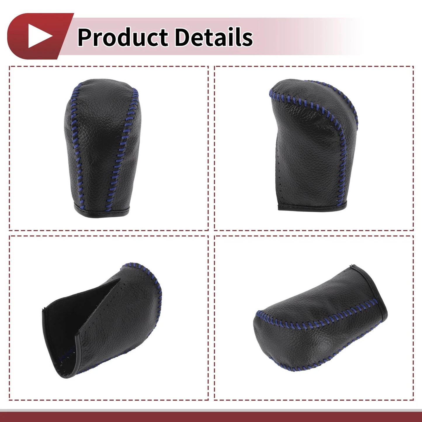 1Pc Gear Shift Knob Cover for Subaru Forester (2006–2012) Blue Faux Leather