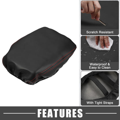 Center Console Cover for Mitsubishi Outlander (2022–2023) Black Red Stitches